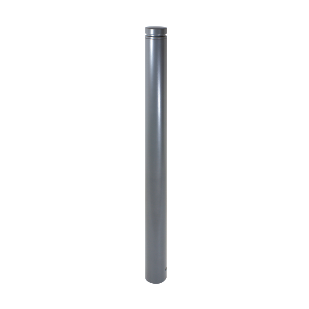 Ornamental bollard | Series 464B | � 60 mm | foldable, self-engaging lockto be fixed by plugs, with base plate 100 x 150 mm | with triangular locking mechanism acc. with DIN 3223 | without eyelet